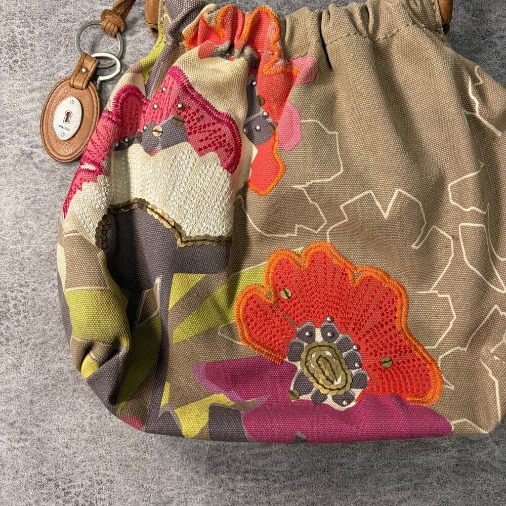 Vintage Fossil Embroidered Floral Bag - Picture 2 of 6